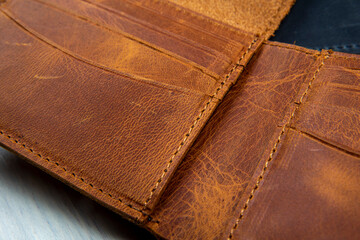 colorful handmade leather wallets closeup men style fashion