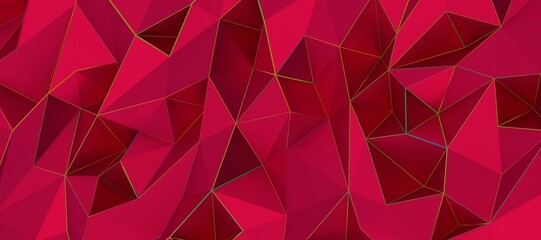 Obraz premium Low poly triangle posters, modern concept pink