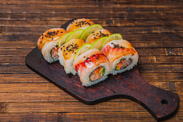 Sushi roll- fast food. Gourmet- asian menu