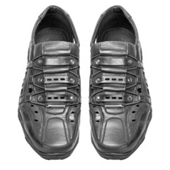Pair of black male shoes isolated on white background