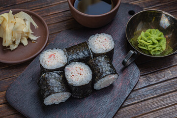 Japanese sushi - fast food. Asian traditional snack