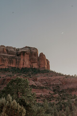 Rising Moon at Cathedral Rock in Sedona, Arizona