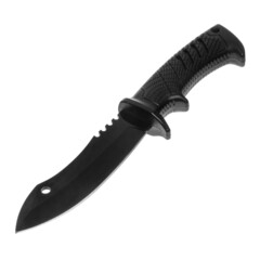 Knife tourist, hunting, tactical, military for survival and self-defense. Black steel blade. Black...