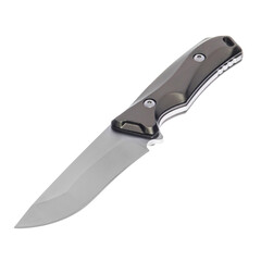 Knife tourist, hunting, tactical, military for survival and self-defense. Steel blade. An isolated object on a white background.