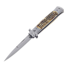 Knife tourist, hunting, tactical, military for survival and self-defense. Steel blade. An isolated object on a white background.