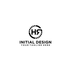 Letter HR initial logo design