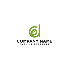 D Green Leaf Letter Design Logo. Eco Bio Leaf Letter Illustration Vetor Logo.