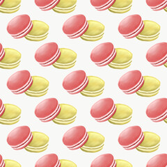 Macaron Pattern Watercolor Illustration Vector