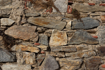 Acient brick wall. Grunge brick wall background.