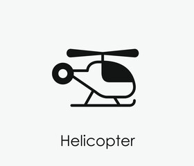 Helicopter vector icon. Editable stroke. Symbol in Line Art Style for Design, Presentation, Website or Apps Elements, Logo. Pixel vector graphics - Vector