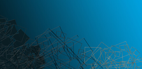 Abstract Wire Mesh. Wave Background on blue