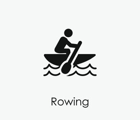 Rowing vector icon. Editable stroke. Symbol in Line Art Style for Design, Presentation, Website or Apps Elements, Logo. Pixel vector graphics - Vector