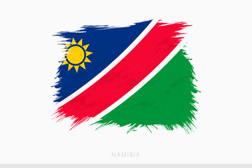 Grunge flag of Namibia, vector abstract grunge brushed flag of Namibia.
