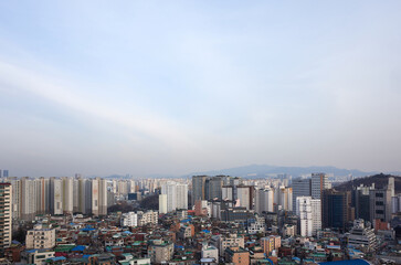 A residential area in Seoul, the capital of Korea.