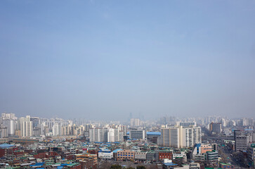 Fototapeta na wymiar A residential area in Seoul, the capital of Korea.