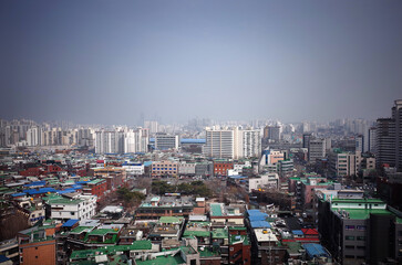 A residential area in Seoul, the capital of Korea.