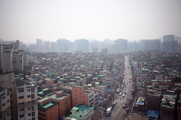 Fototapeta na wymiar A residential area in Seoul, the capital of Korea.