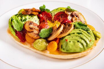 pancake with organic vegetables and spice