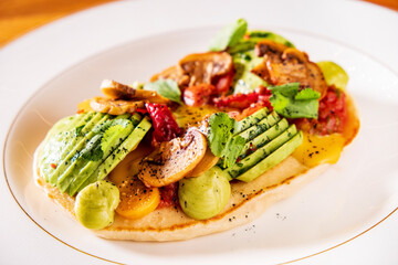 pancake with organic vegetables and spice