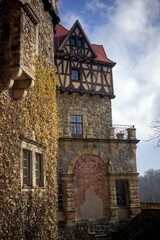 Zamek, pałac w Książu, Województwo Dolnośląskie, Polska. Widok ogólny jak i wnętrza. Wspaniała architektura. © Roman Trojanowski