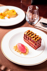 french pastry in the restaurant