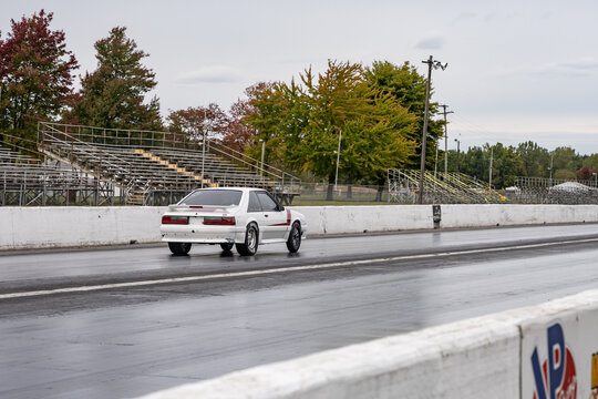 Drivers testing their cars at a test and tune event at Milan Dragway in Milan Michigan