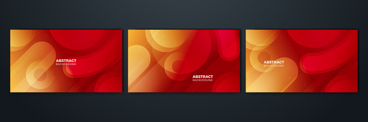 Red background with orange and yellow color composition in abstract. Abstract backgrounds with a combination of lines and circle dots can be used for your ad banners, sale banner template, and more