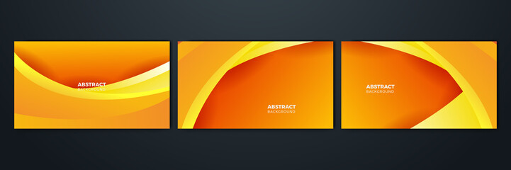 Obraz premium Orange and yellow background color composition in abstract. Abstract backgrounds with a combination of lines and circle dots can be used for your ad banners, sale banner template, presentation
