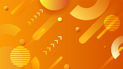 Fototapeta na wymiar Orange and yellow background color composition in abstract. Abstract backgrounds with a combination of lines and circle dots can be used for your ad banners, sale banner template, presentation