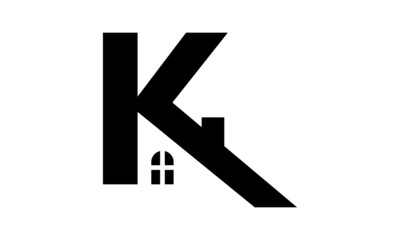 K building home letter alphabet logo