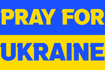 Pray for Ukraine and stop war, vector isolated illustration