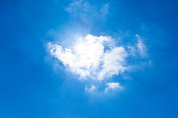 Fototapeta na wymiar Refreshing blue sky and cloud background material_blue_44