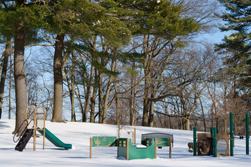 Winter scenery of Playground MA USA