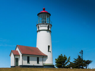 Fototapeta na wymiar Historic Cape Blanco Lighthouse in Cape Blanco State Park, Oregon