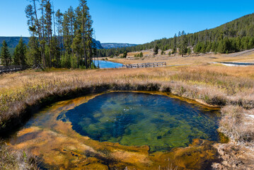 Geothermal hot springs in Yellowstone National Park