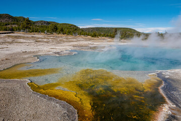 Geothermal hot springs in Yellowstone National Park