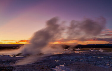 Geothermal hot springs in Yellowstone National Park