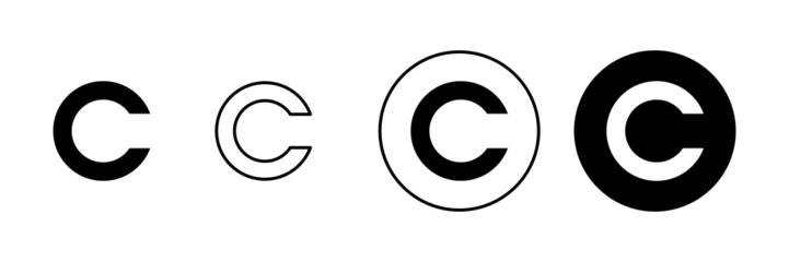 Copyright icons set. copyright sign and symbol