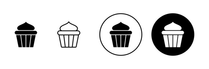 Cup cake icons set. Cup cake sign and symbol