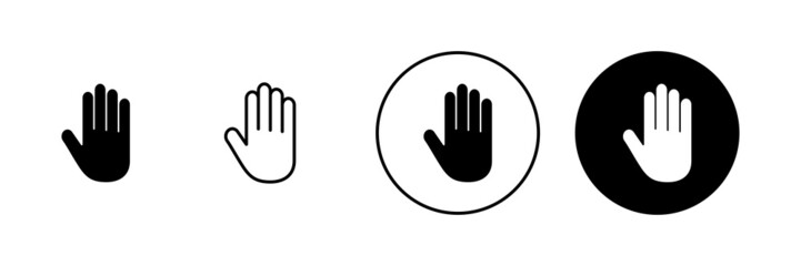 Hand icons set. hand sign and symbol. palm