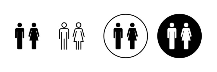 Man and woman icons set. male and female sign and symbol. Girls and boys
