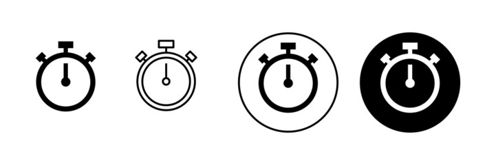 Stopwatch icons set. Timer sign and symbol. Countdown icon. Period of time