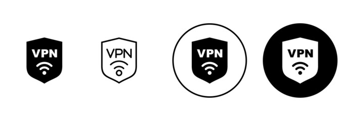 Vpn icons set. Private network sign and symbol. virtual private network icon.