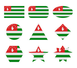 abkhazia set of flags with geometric shapes