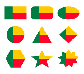 benin set of flags with geometric shapes