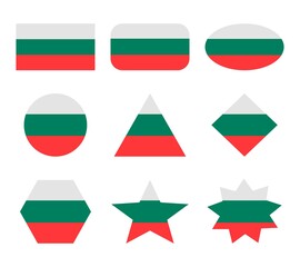 bulgaria set of flags with geometric shapes