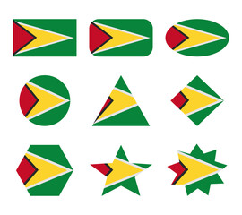 guyana set of flags with geometric shapes