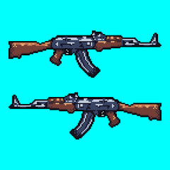 Russian Rifle Gun Icon Pixel Art