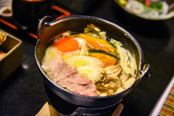 懐石料理　一人用鍋　ほうとう