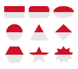 monaco set of flags with geometric shapes